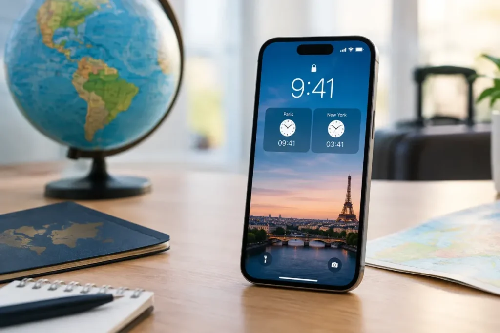 Comment ajouter deux fuseaux horaires sur l’écran verrouillé de l’iPhone ?