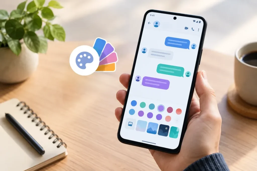 Personnalisation de la couleur des bulles SMS sur Android