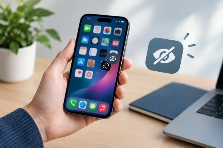 iPhone affichant les options pour masquer une app récemment ajoutée