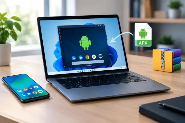 Fichier APK ouvert dans un environnement Android sous Windows