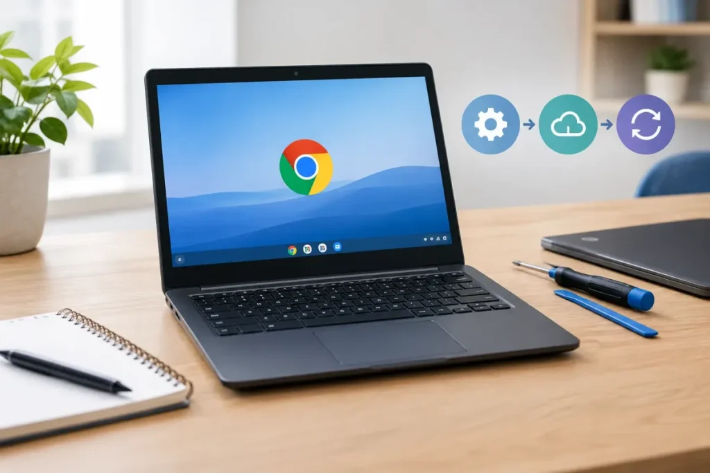 Chromebook affichant le mode de récupération de ChromeOS